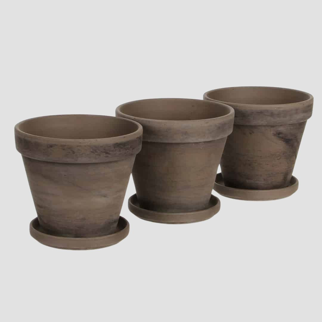 Terracotta Pot with Saucer - Various Colours