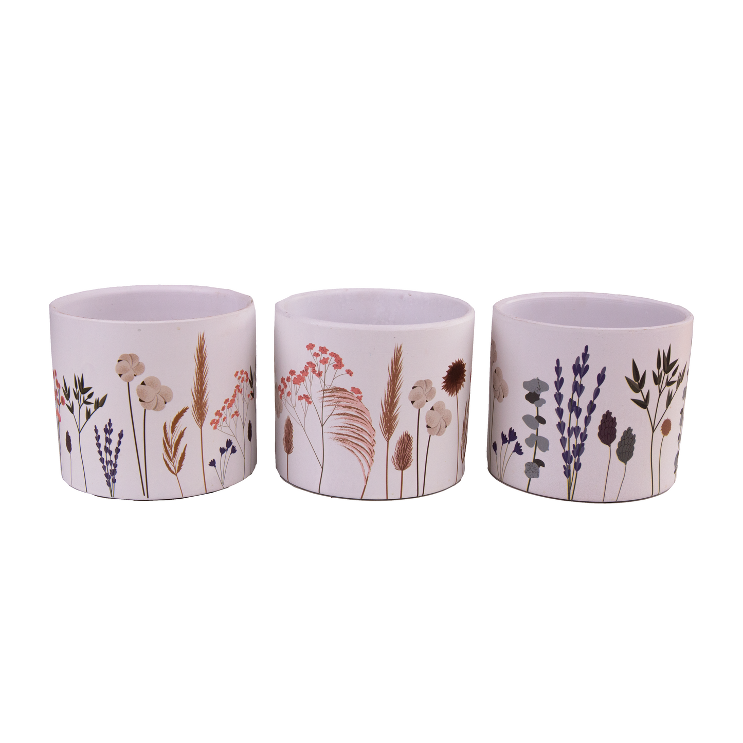1x Wild Floral Design Ceramic Pot