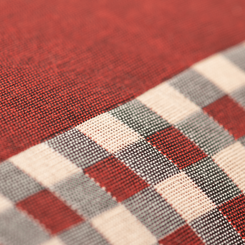 Evo Check - Oxford Finish Cushion - Red 3