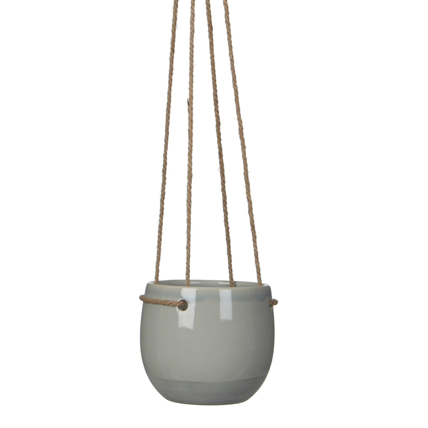 1x Resa Light Grey Hanging Pot - H11.5cm x D13.5cm