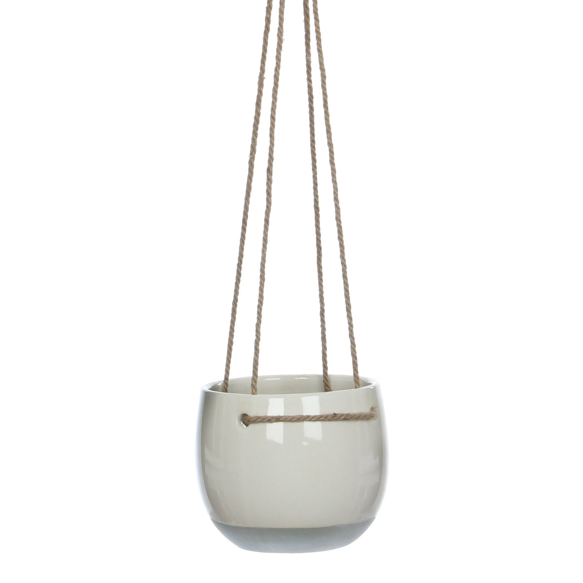 1x Resa White Hanging Pot - H13.5cm x D16.5cm