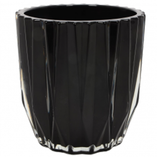 Geo Glass Pot - Black