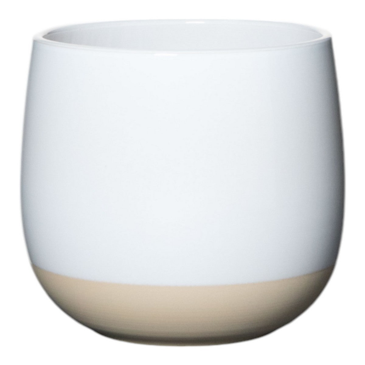 Cylinder Ceramic Dip-Dye Planter Joan - White