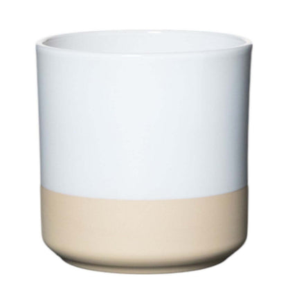 Cylinder Ceramic Dip-Dye Planter - White