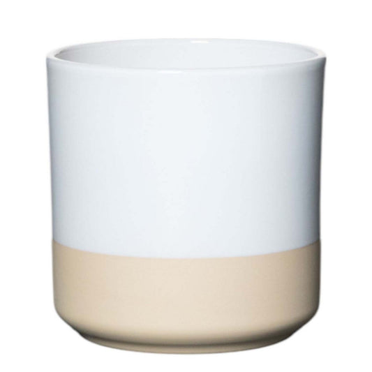 Cylinder Ceramic Dip-Dye Planter - White