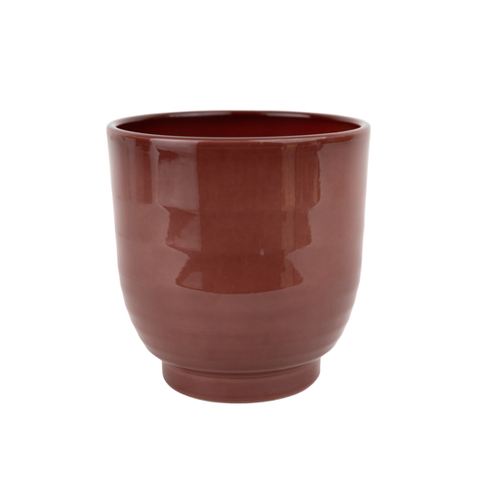 Ares Ceramic Pot - Merlot Glazed - D13.5