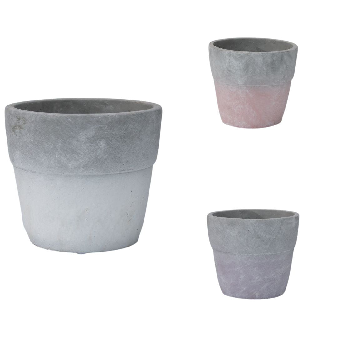 1x Concrete Base Pot - Various Colours