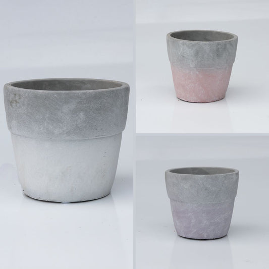 1x Concrete Base Pot - Various Colours