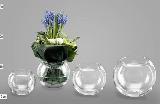 Bubble Glass Pot - Clear - Various sizes
