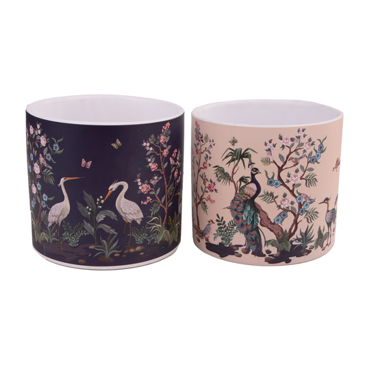 1x Exotic Bird Design Ceramic Pot