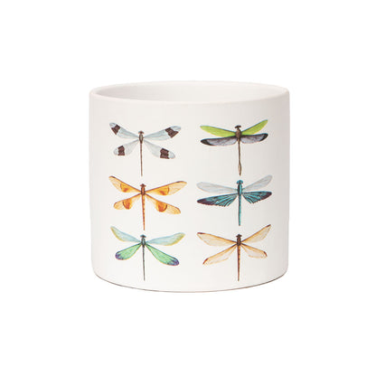 1x Dragonfly/Butterfly Design Ceramic Pot