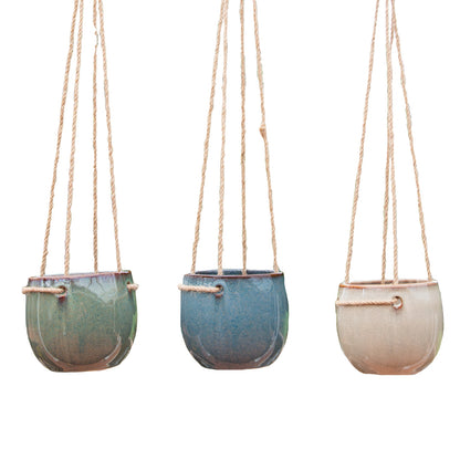 1x Reactive Glaze Hanging Pot - D11cm