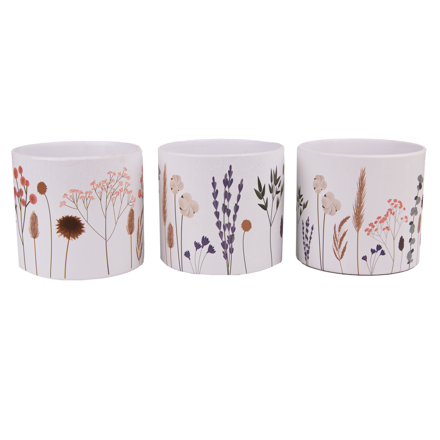 1x Wild Floral Design Ceramic Pot