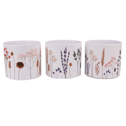 1x Wild Floral Design Ceramic Pot