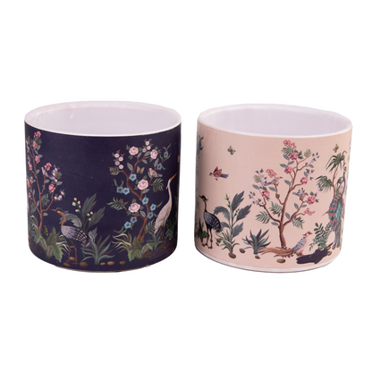 1x Exotic Bird Design Ceramic Pot