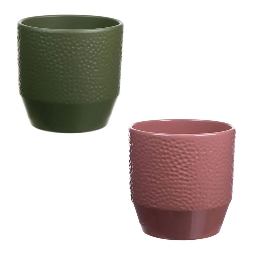 1x Ceramic Pisa Pot - With Dots - Various Colours