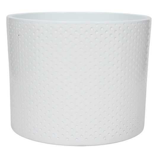 1x Liv Ceramic Pot - White - 15.5cm