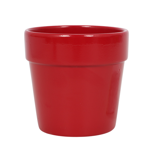 1x Red Claire Ceramic Pot - 9cm
