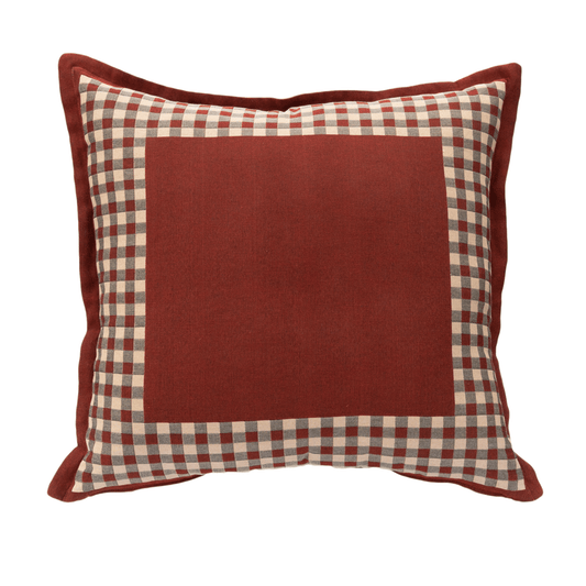 Evo Check - Oxford Finish Cushion - Red 1
