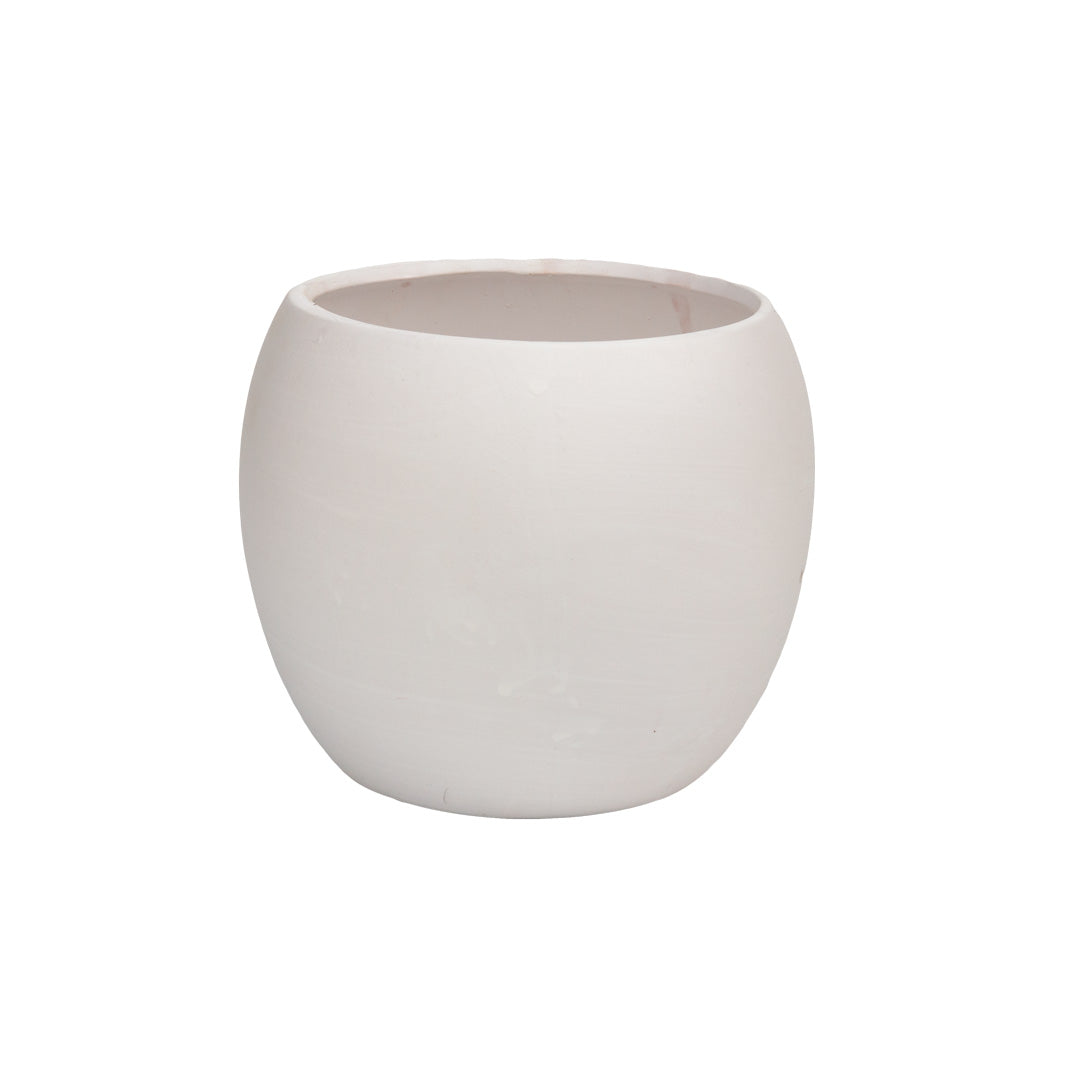 Terracotta Flower Pot - D16,8 - White