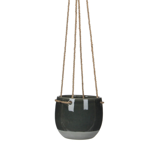 1x Resa Hanging Pot - Dark Grey - Various Sizes