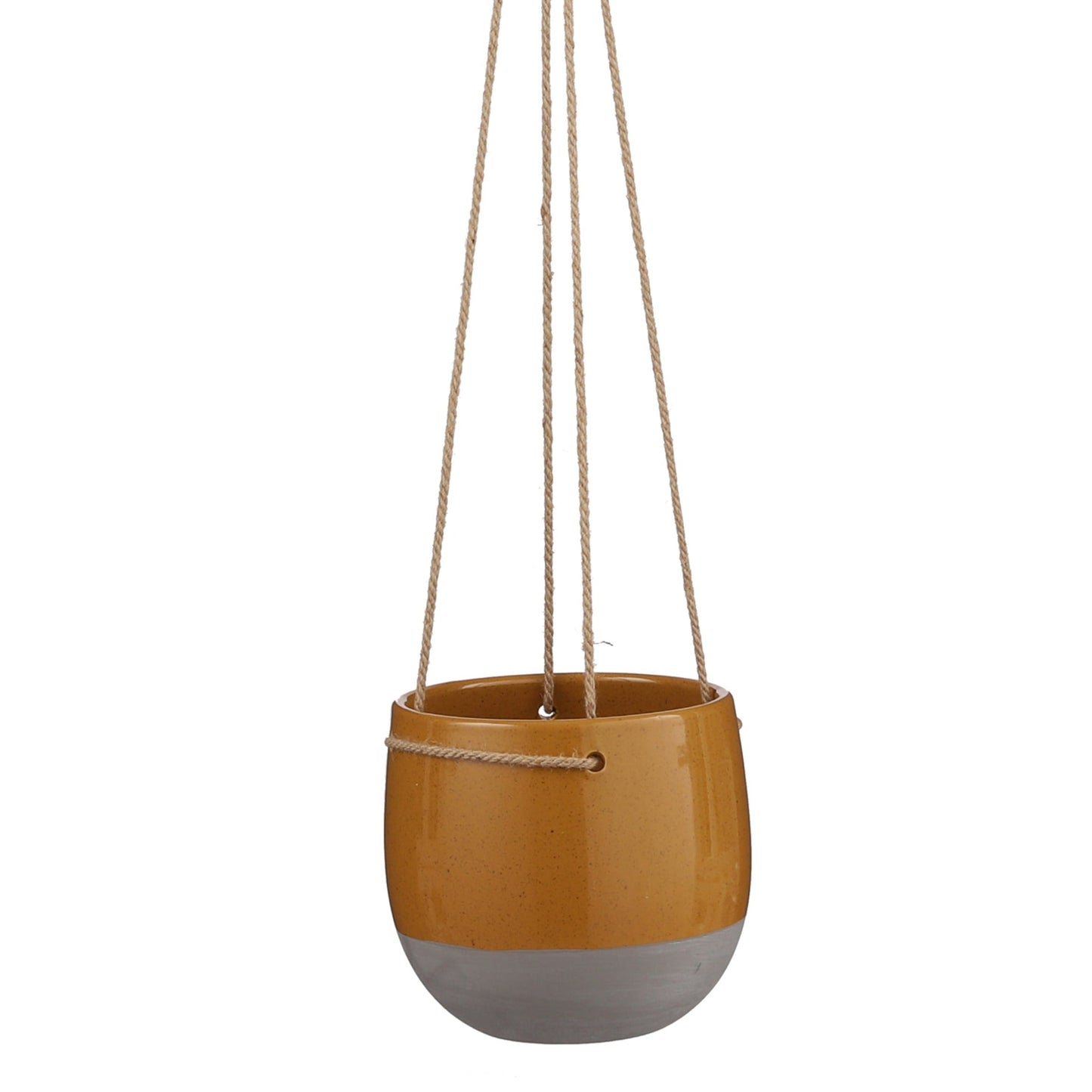 1x Resa Ochre Hanging Pot - H17cm x D18.5cm